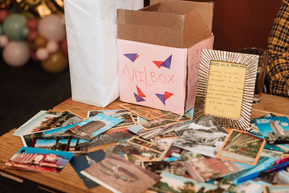 A card box for bride and groom wedding at the Hermosillo in Highland Park Los Angeles.