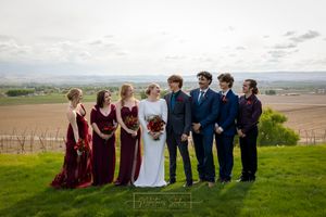 Garman Hill poolside jewel tone wedding party