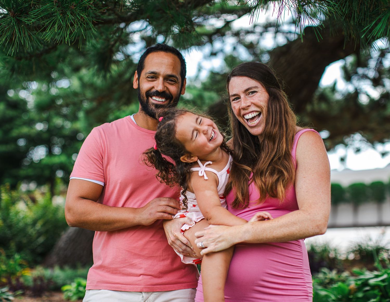 beautiful young family, all smiles
