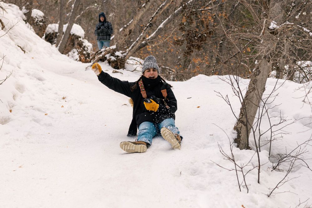 Individual portrait in the snow