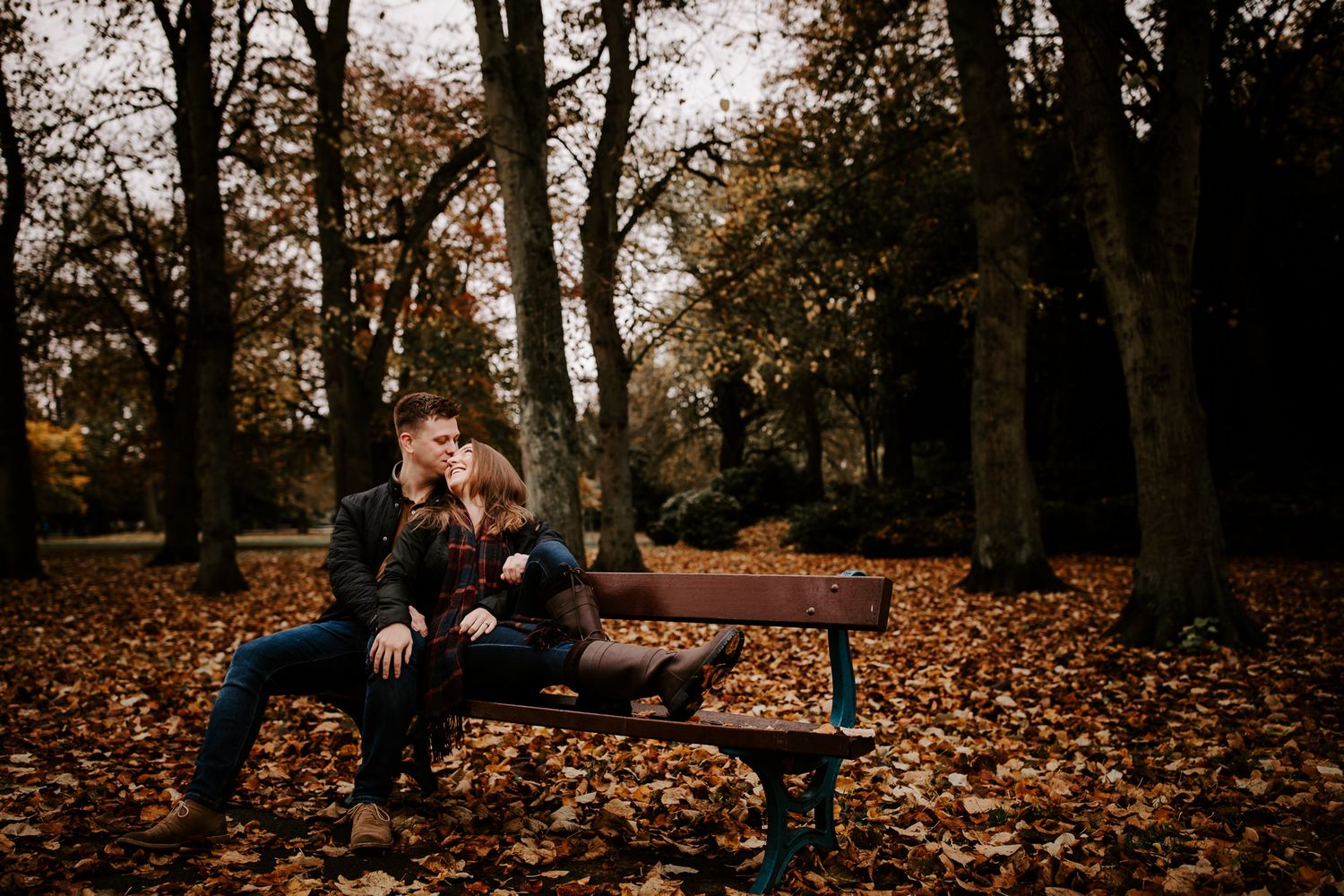 Engagement Photo sat in the park