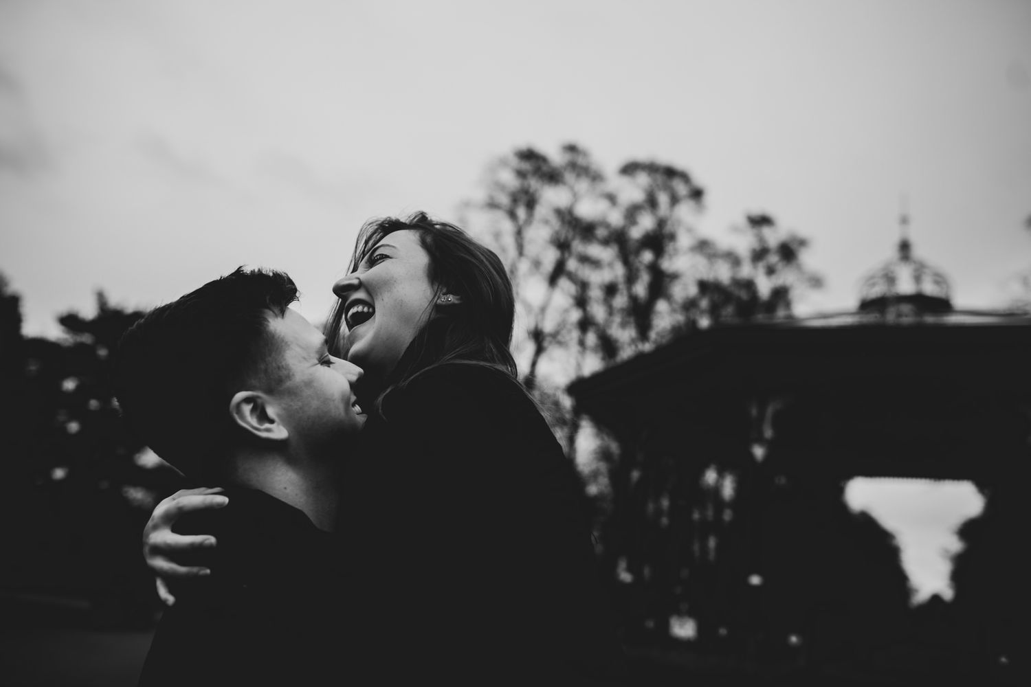 Engagement Photo in black and white