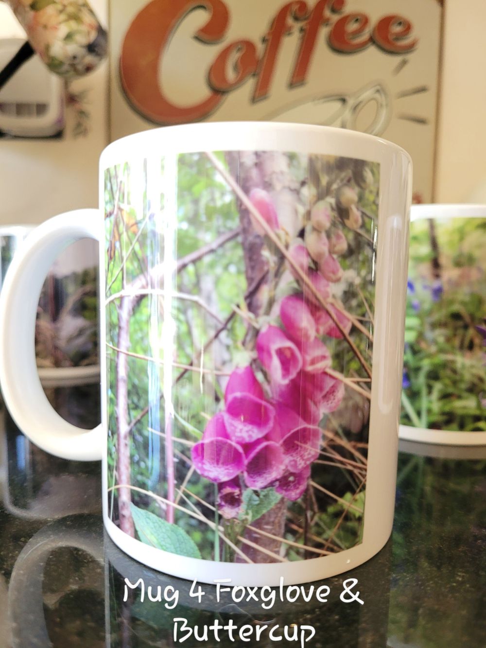 Gift mug mothers day foxgloves flowers landscape photography of Spring.