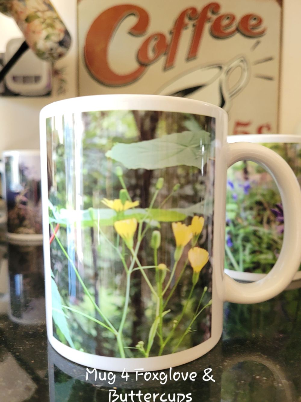 Gift mug mothers day buttercups flowers landscape photography of Spring.