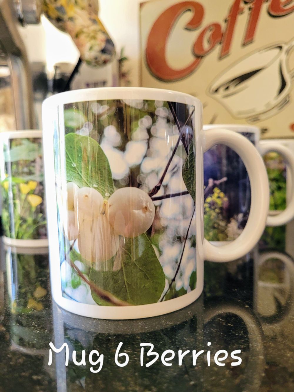 Gift mug mothers day berries landscape photography of Spring.