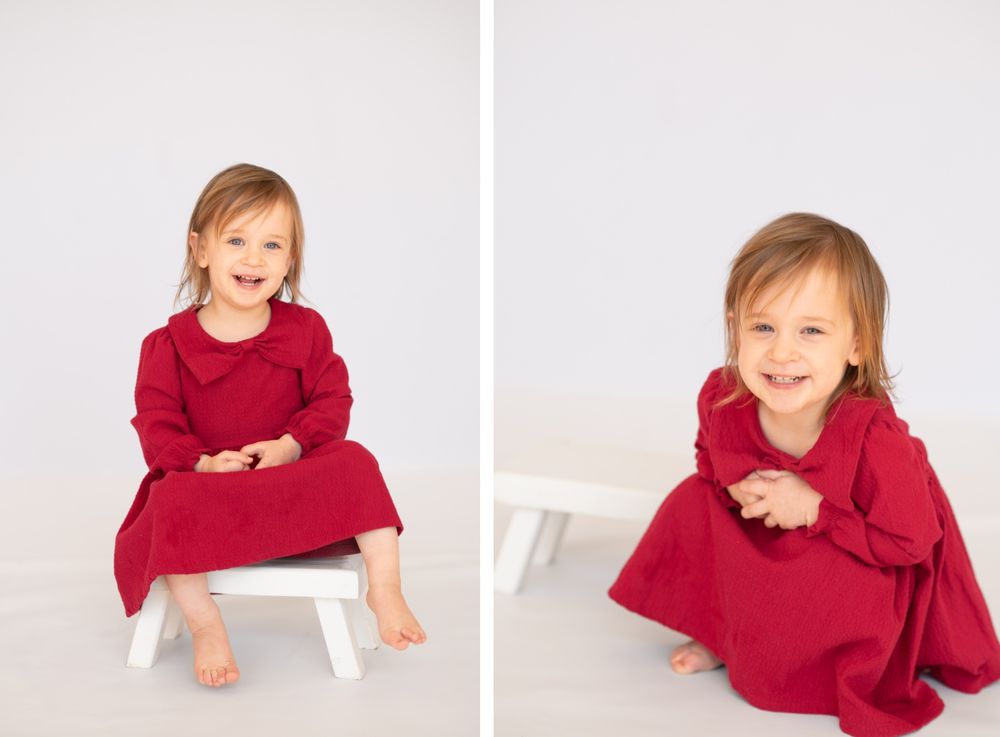 2 year old girl toddler milestone birthday session at natural light studio by Bartlesville Photographer Kristi Bray