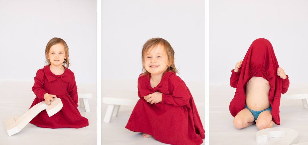 2 year old girl toddler milestone birthday session at natural light studio by Bartlesville Photographer Kristi Bray
