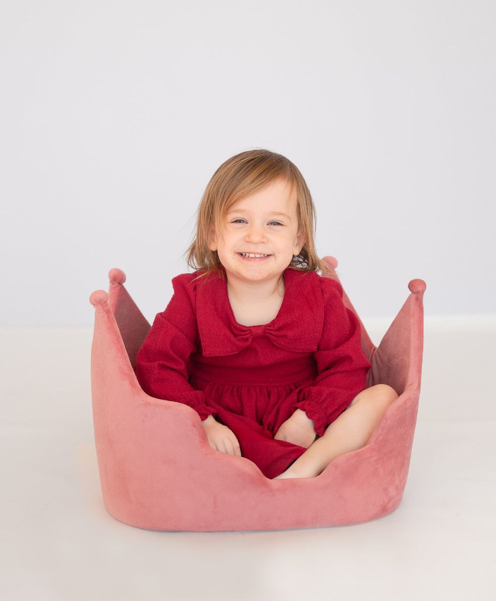 2 year old girl toddler milestone birthday session at natural light studio by Bartlesville Photographer Kristi Bray