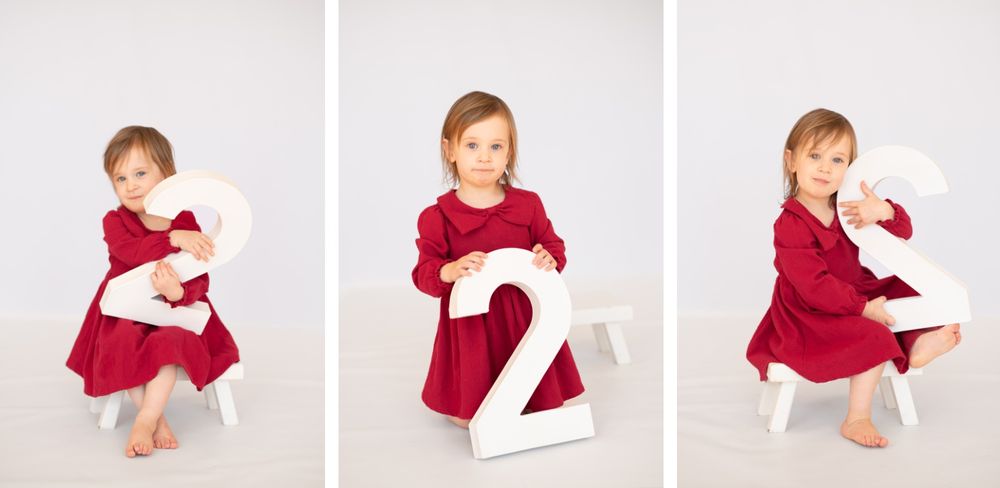 2 year old girl toddler milestone birthday session at natural light studio by Bartlesville Photographer Kristi Bray