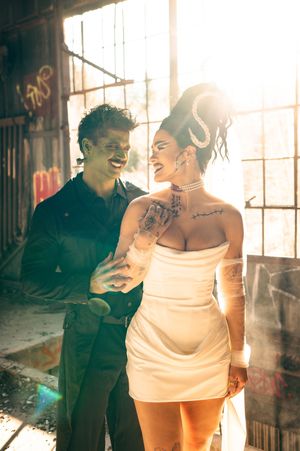 Park City Utah Elopement photography in the mountains. Frankenstein and His Bride. Creative posing and wedding photos on Halloween night