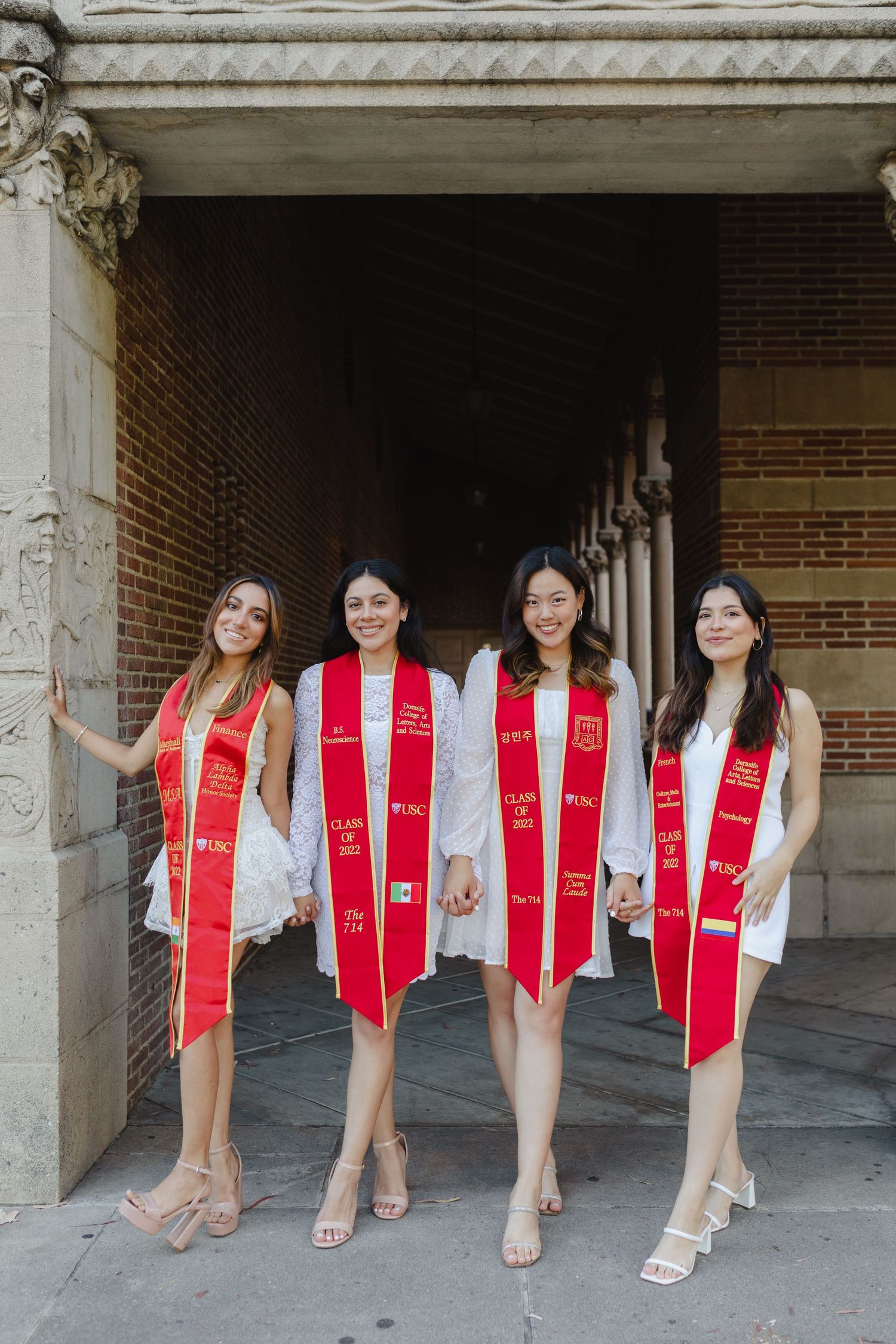 Group graduation photoshoot of four best friends, taken by a San Francisco Bay Area Graduation Photographer.