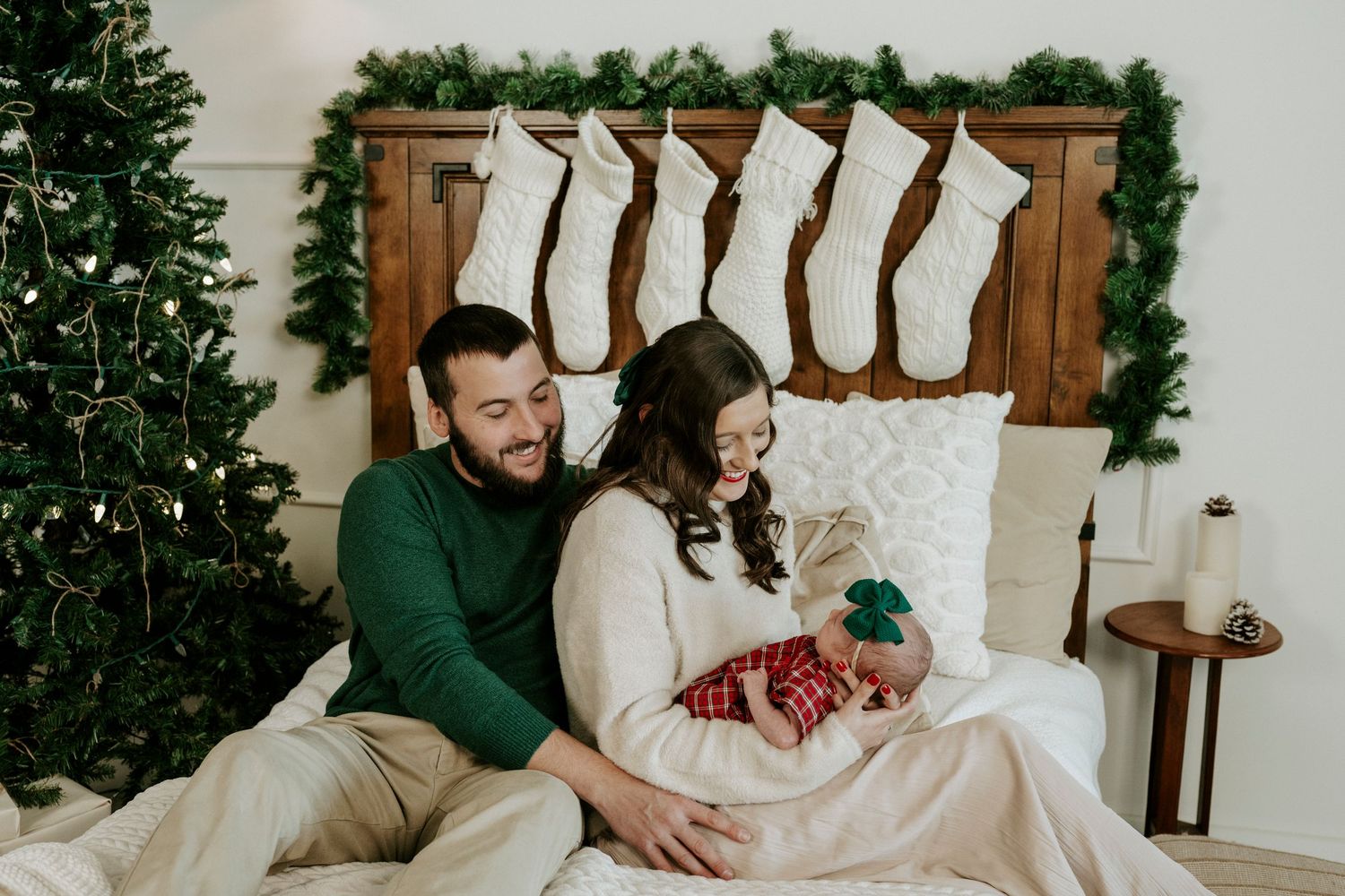 A series of candid lifestyle photos showing cozy moments with a family relaxing together at home during winter.