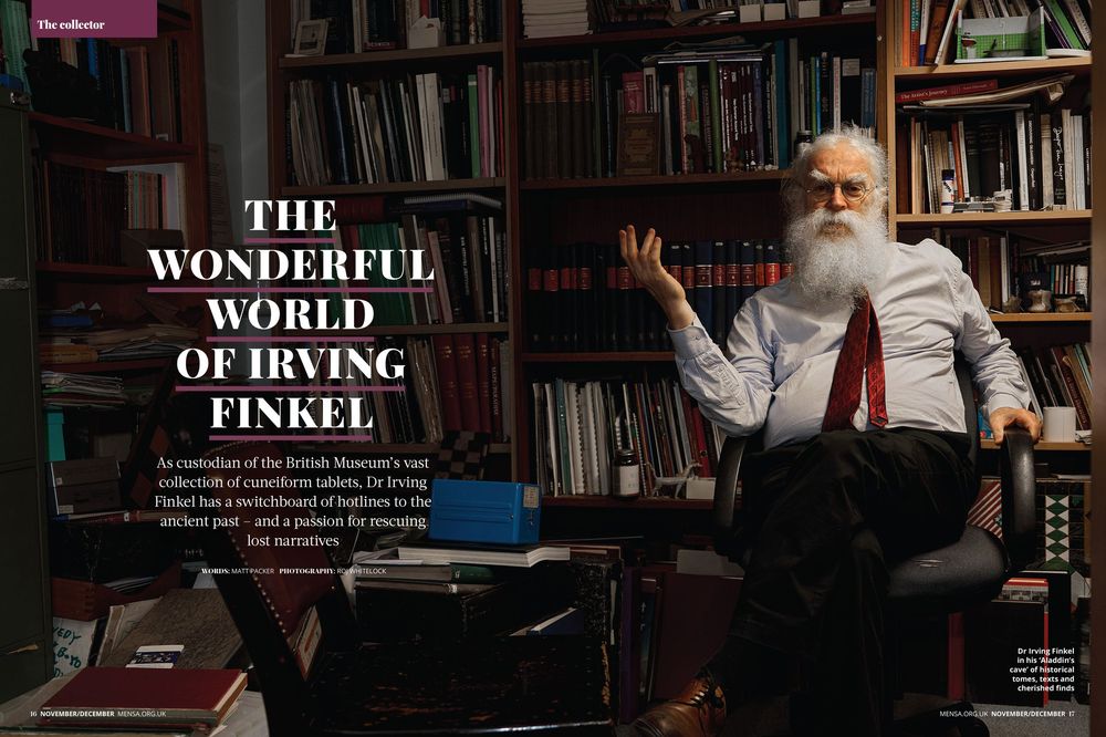 Portraits of Dr Irving Finkel at The British Museum for IQ, The MENSA Magazine produced by Think Publishing