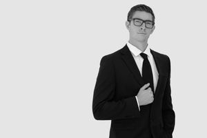 Individual agent headshot for real estate branding, high-quality studio shot