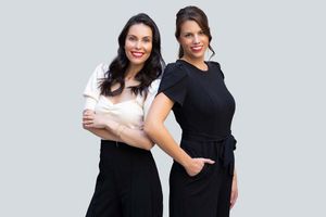 Team of successful realtors posing for group headshot, empowering professional photography