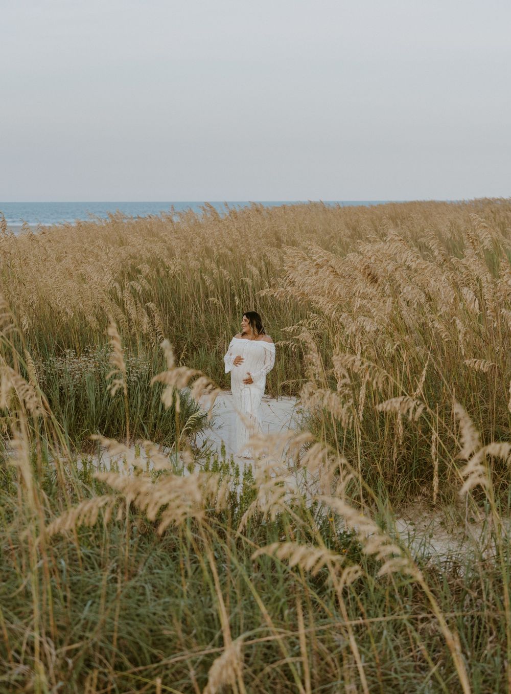 A panoramic view of golden wheat fields swaying in the breeze against a cloudy sky during harvest season.