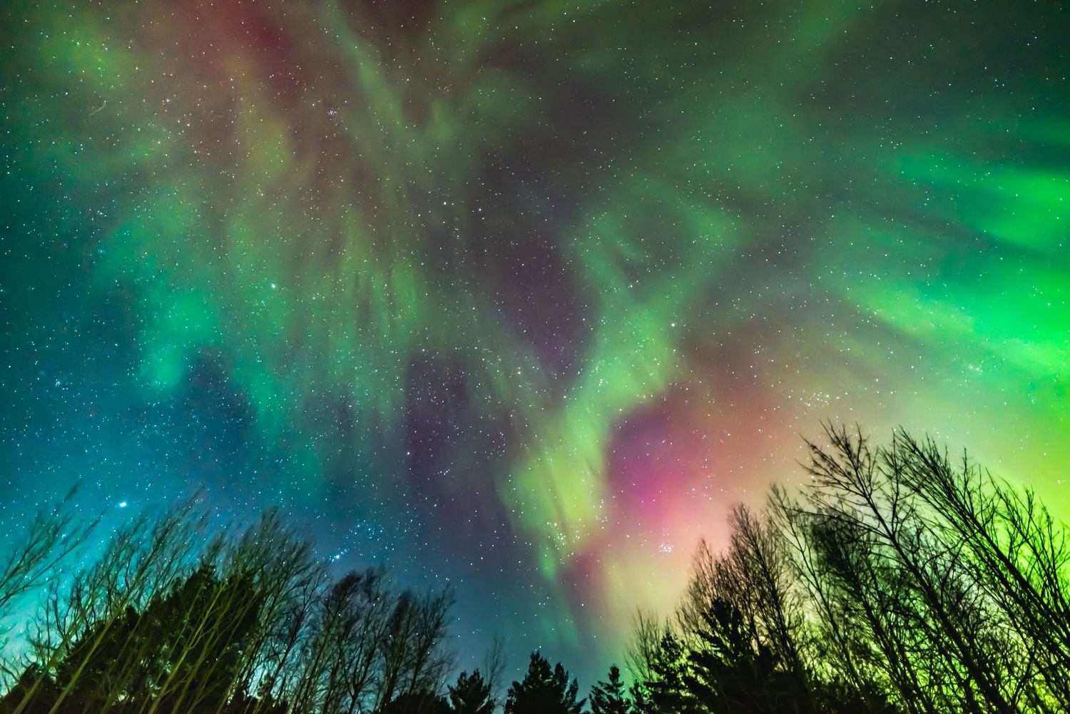 Rainbow Aurora from the south.  March 2023