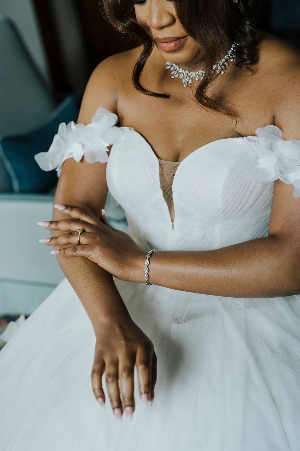 Romantic moment between bride and groom during a destination wedding