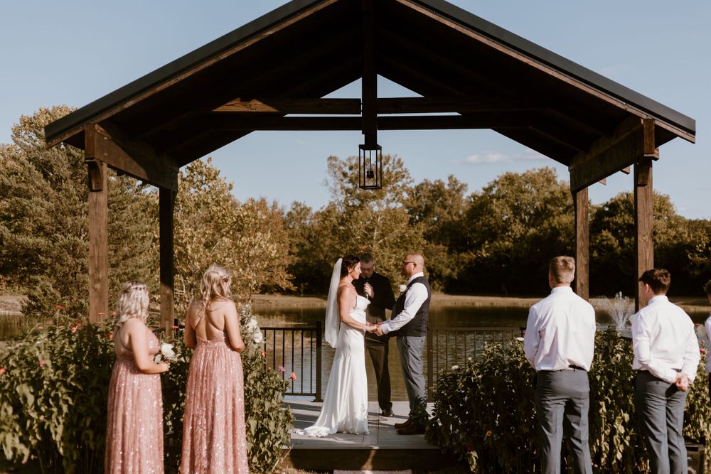 Bride and Groom nuptials summer backyard wedding in Ohio photography by Vicci Photo Dayton Ohio Photographer