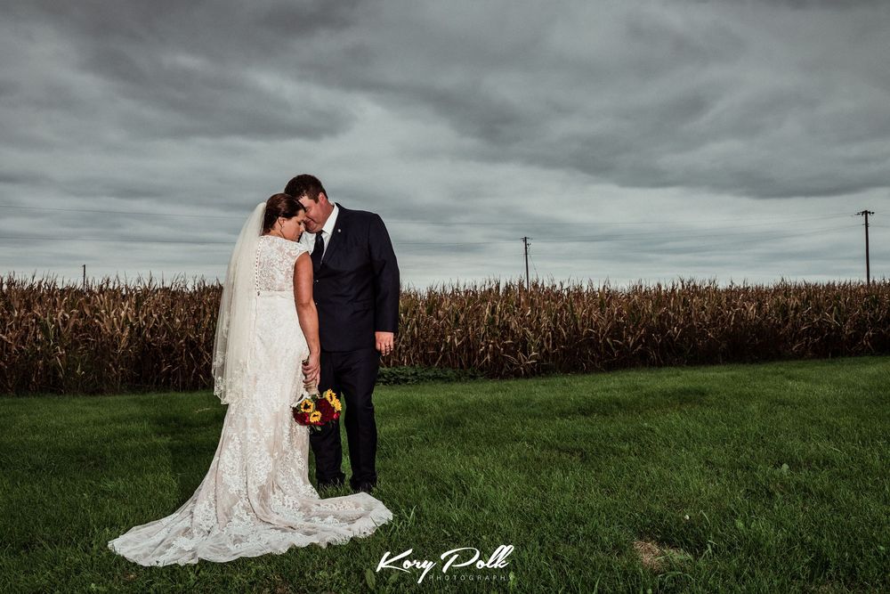 moody wedding photo iowa corn