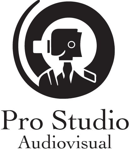 pro studio audiovisual logo, logo original en blanco y negro de fotografia