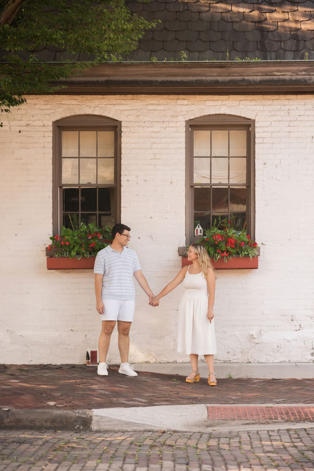 Hidden Fairy Houses in German Village engagement Session Photos Columbus Ohio.