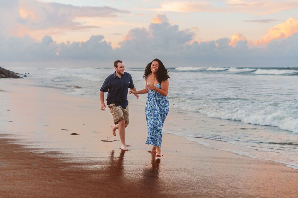 Beach photography session at River to Sea Preserve Marineland Florida northeast Florida photographer. Candid couple's photoshoot.