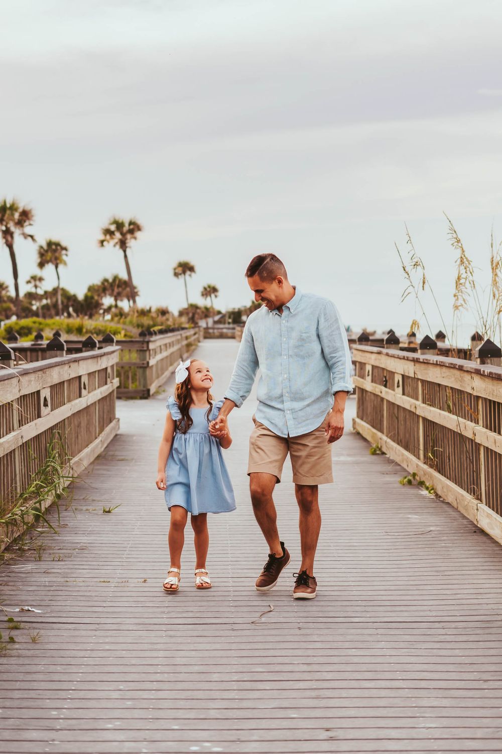 Beach photography session at River to Sea Preserve Marineland Florida northeast Florida photographer. Family photoshoot on the boardwalk.
