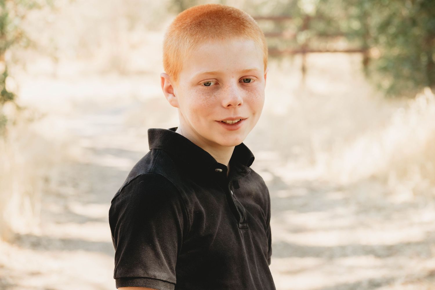 A series of candid outdoor portraits showing genuine smiles and expressions in natural sunlit settings.