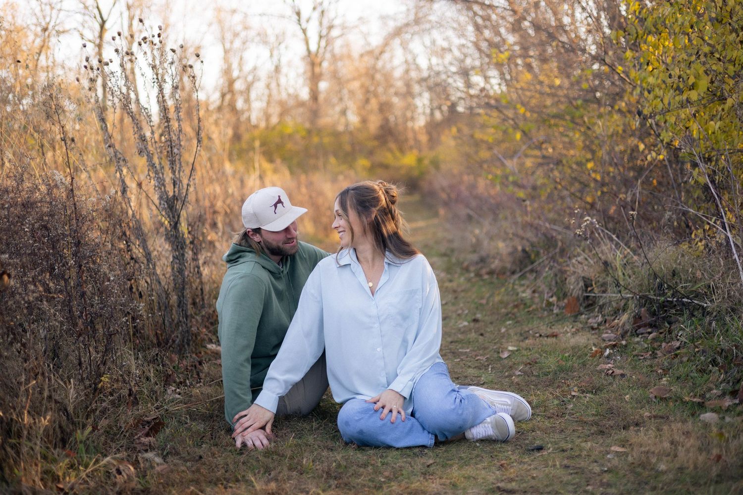 Fall, outdoor, maternity photos in the woods in Springfield, Illinois