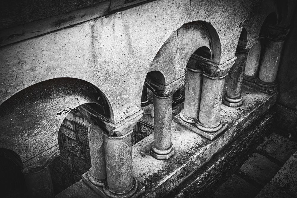 Croatia Architecture Columns Dubrovnik Oldtown Black and White