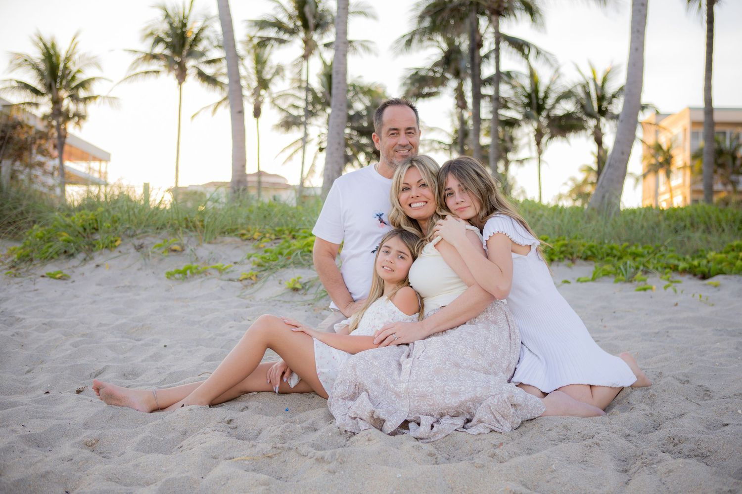 Family of 4 at Fort Lauderdale Beach for family photoshoot