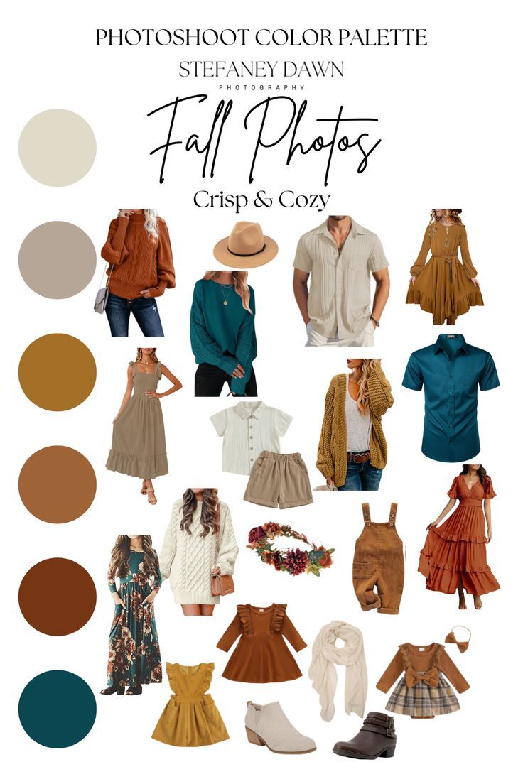 color choices for clothing and ideas of what to wear for photo sessions