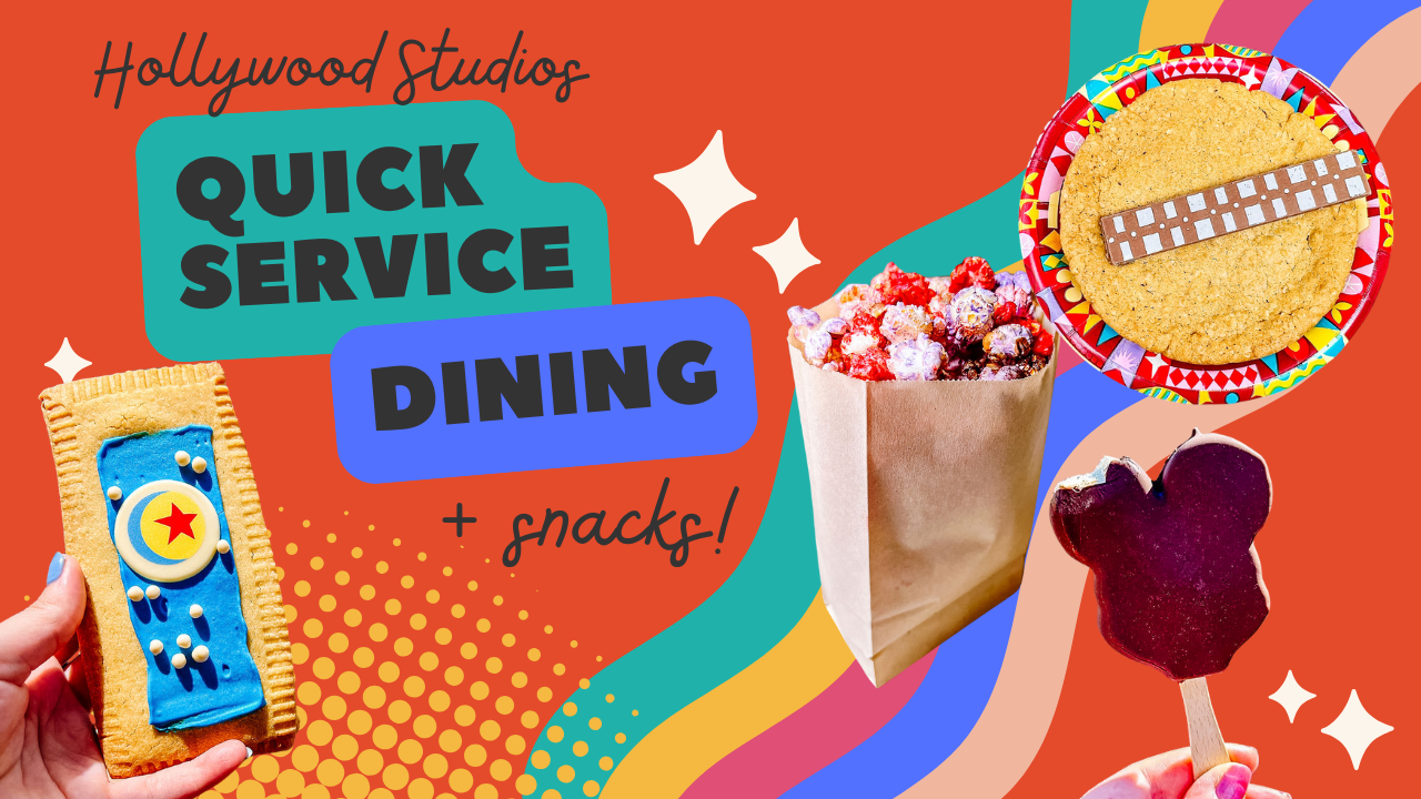 Retro-style banner design featuring classic diner and quick service elements in bright colors.