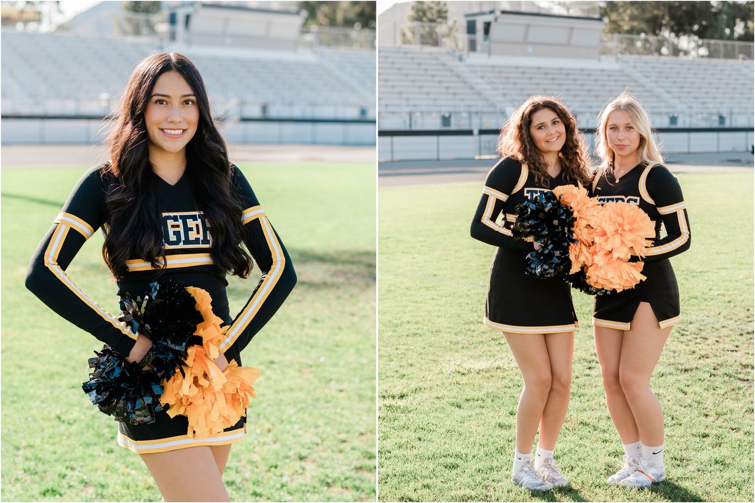 slo high varsity cheer at Holt stadium