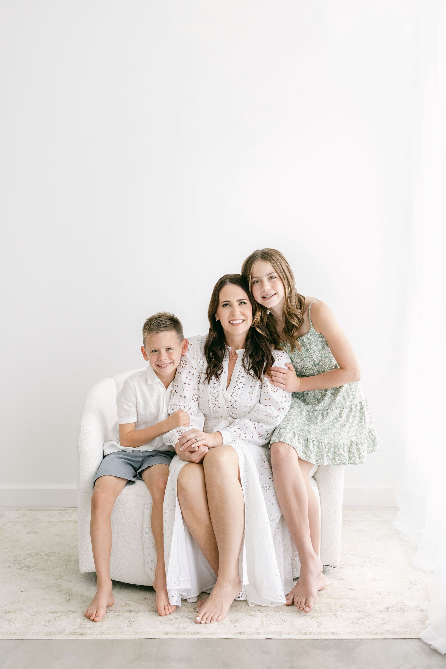 a mother and her children at a family session in arlington virginia