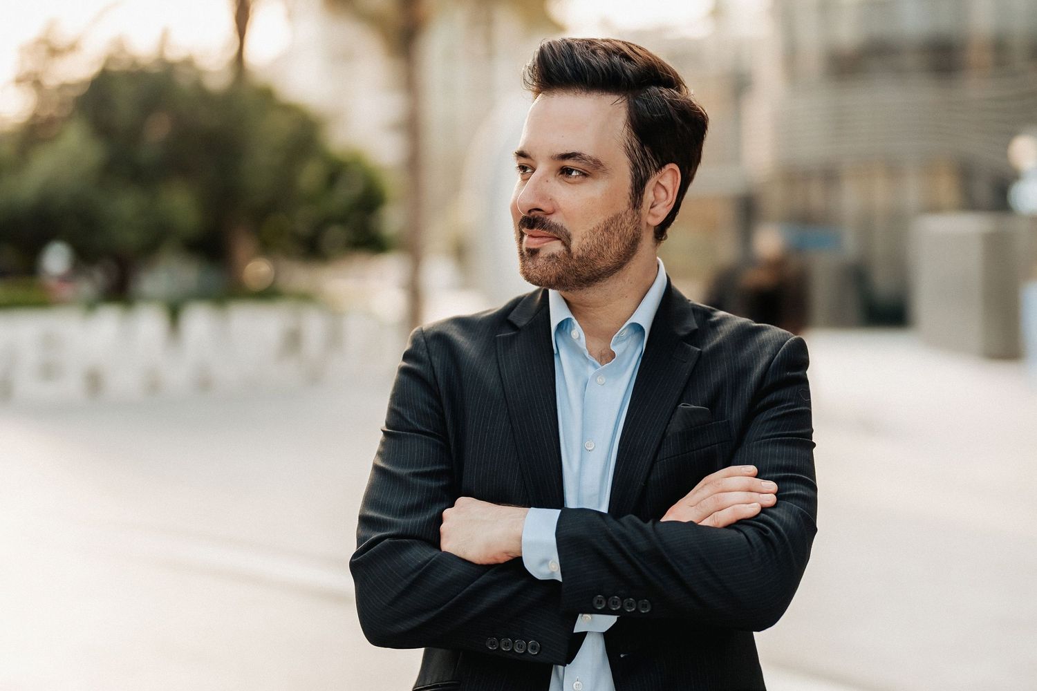 Outdoor portrait session of Mikaal Zulfiqar at sunset