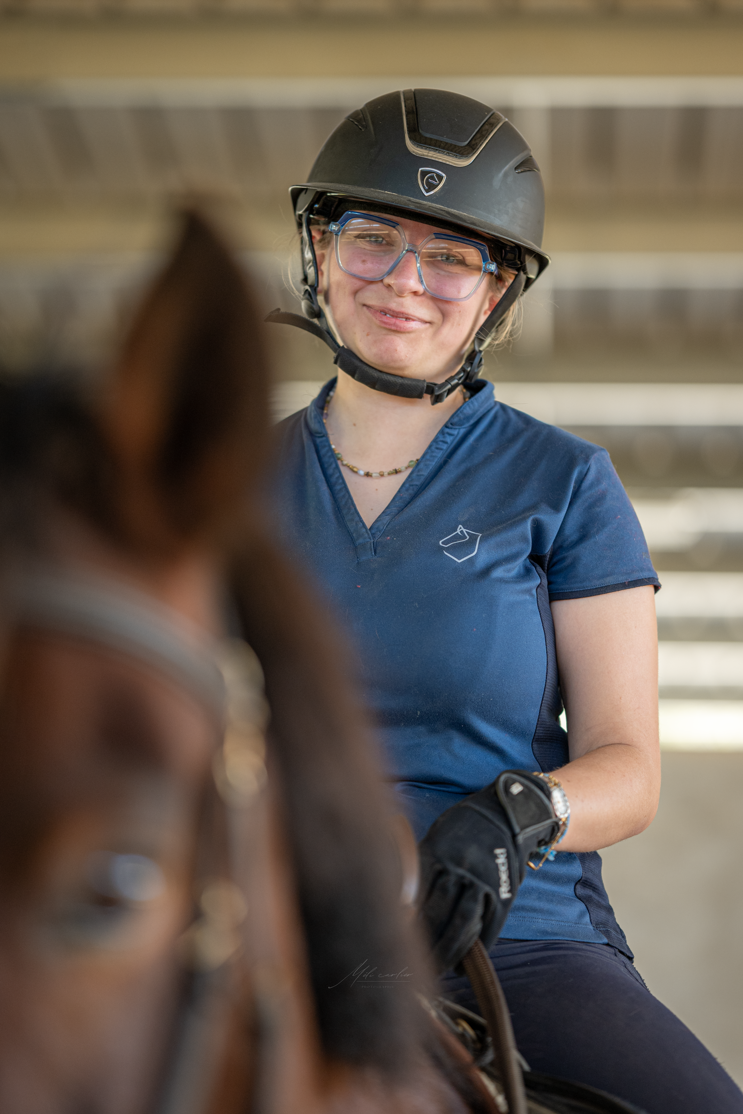 Portrait d'un cheval et d'une femme