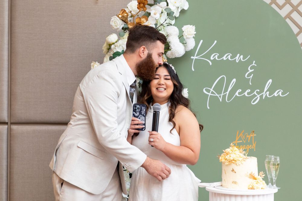 Engagement photography, engagement cake, guests engagement food and soon to be bride and groom Novella on the park