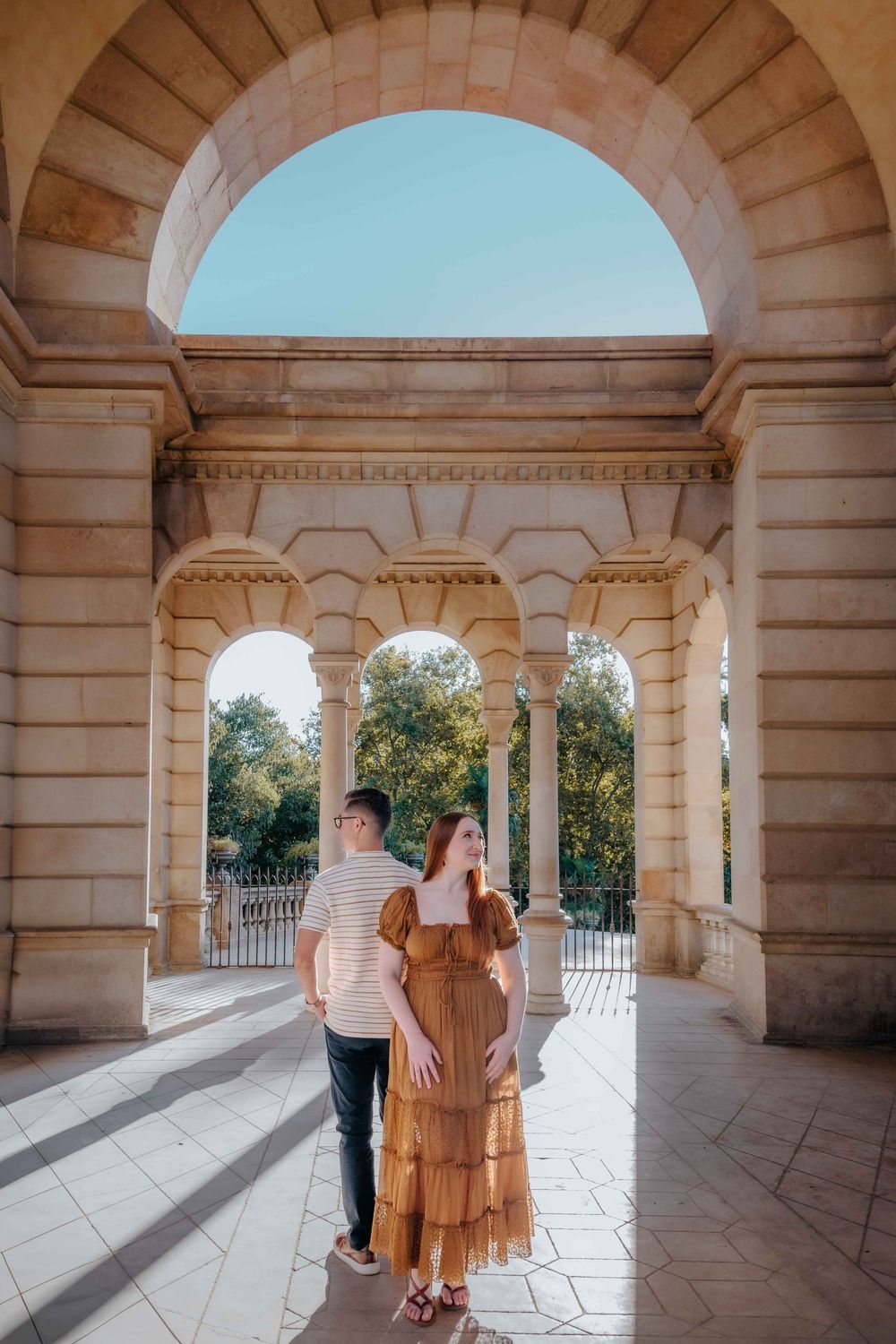High school sweethearts Veronika and Ryan celebrating 10 years of marriage in Barcelona.