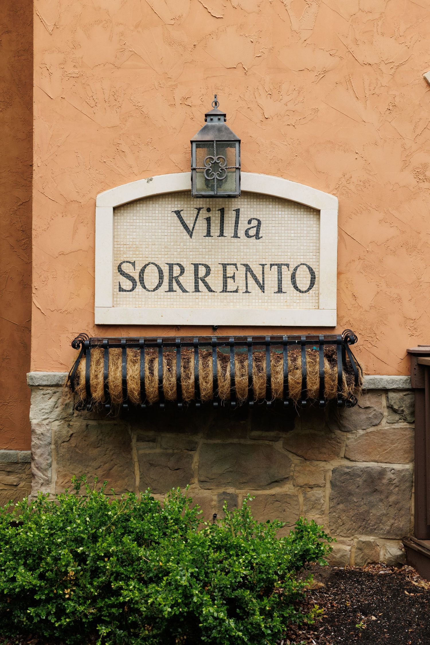 Villa Sorrento sign at Gervasi Vineyard in Canton Ohio.