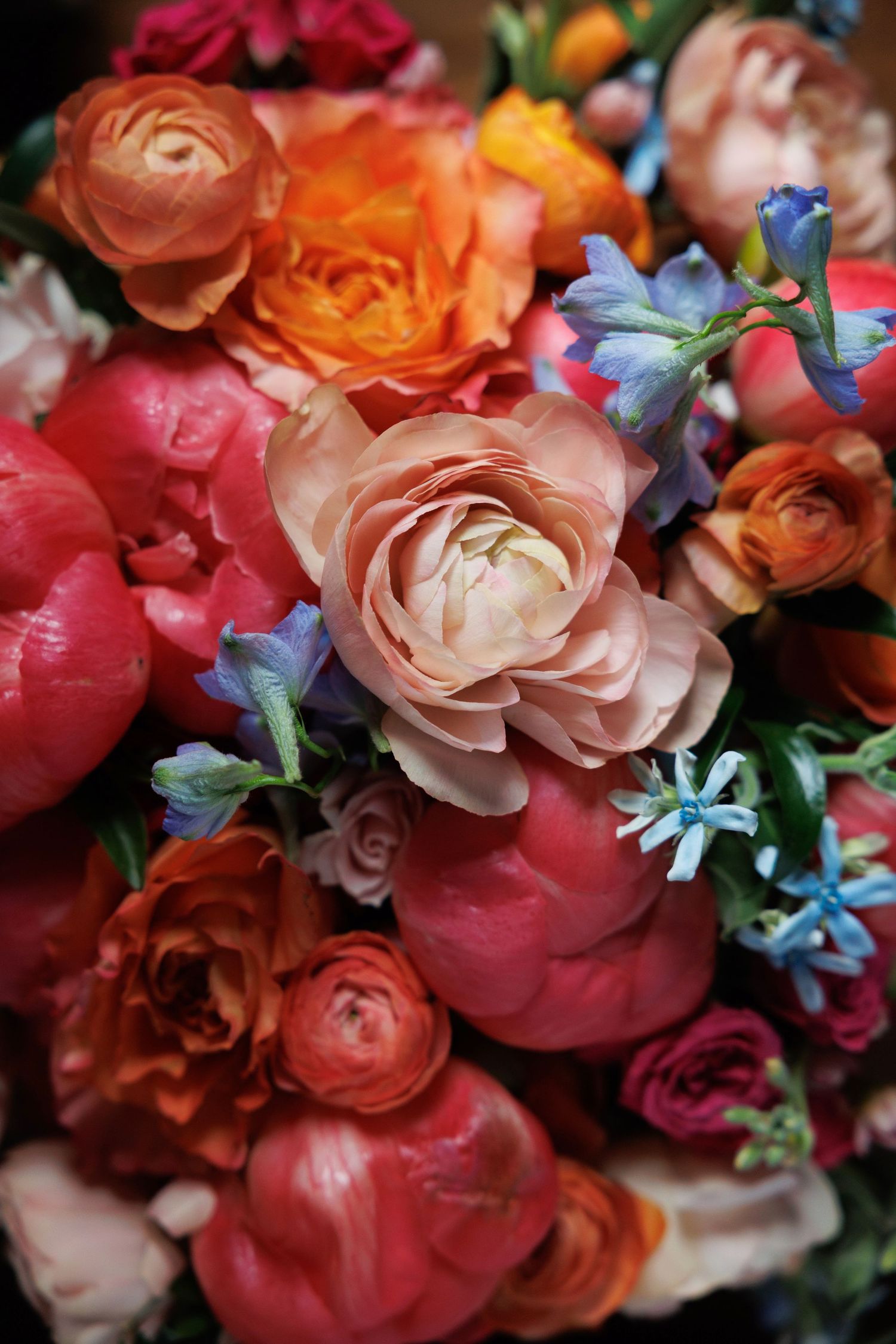 Colorful wedding flowers at Gervasi Vineyard in Canton, Ohio.