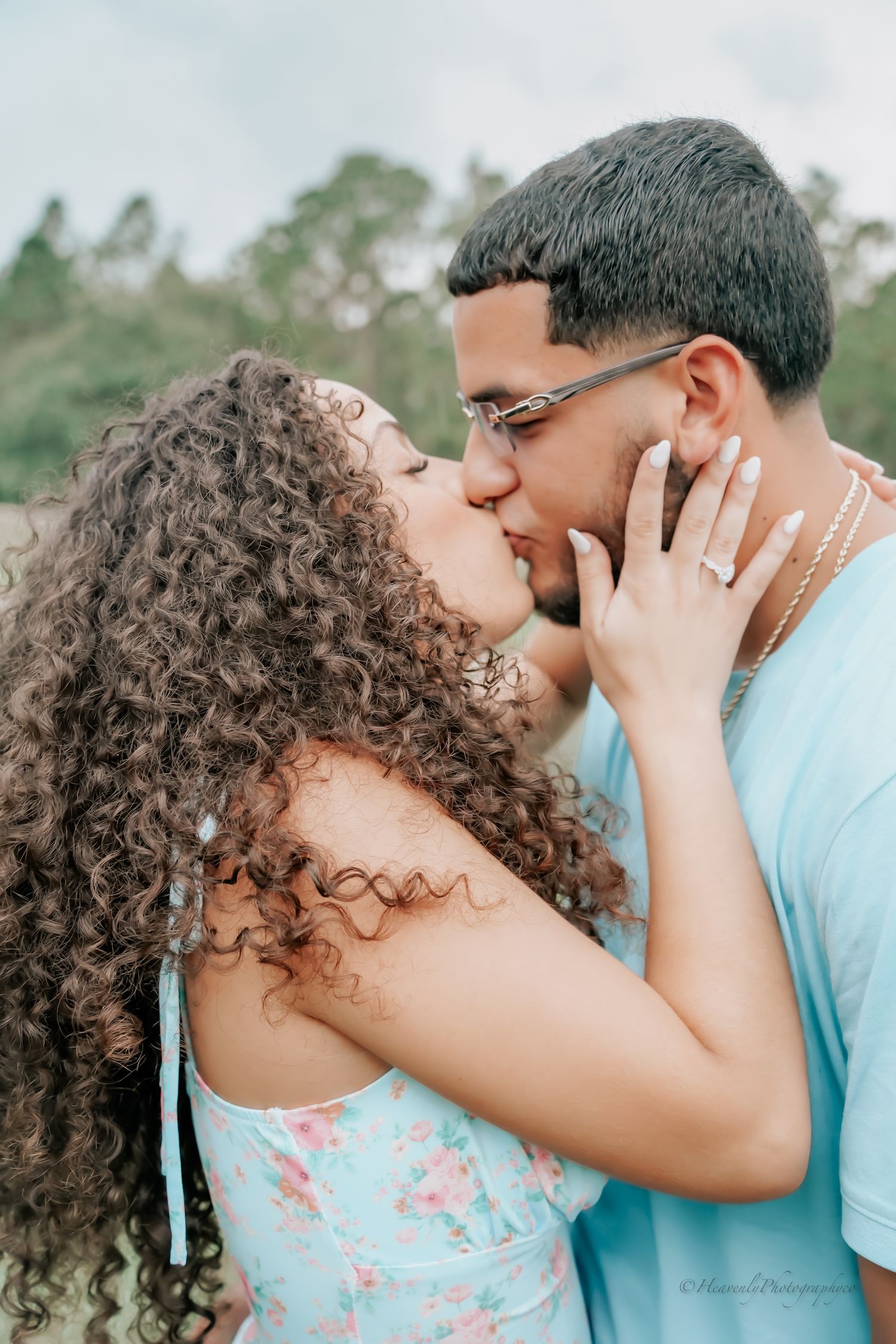 Romantic close-up sequence showing a tender moment between two people.