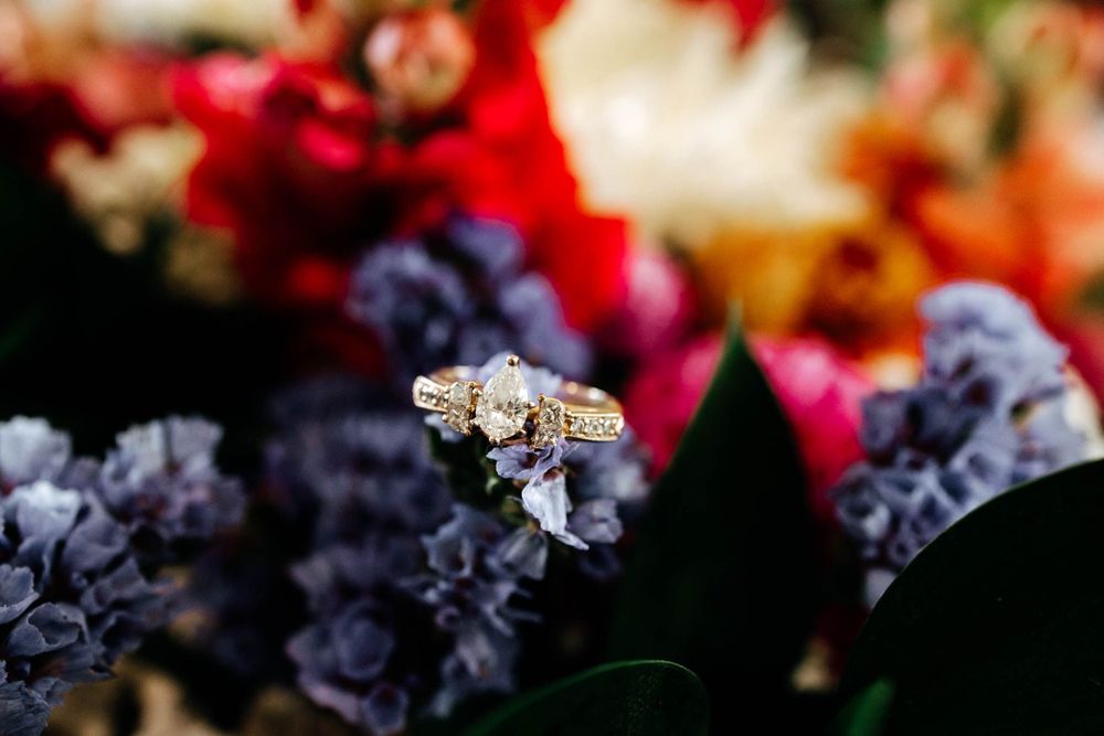 Wedding details with colorful pastel color pallet
