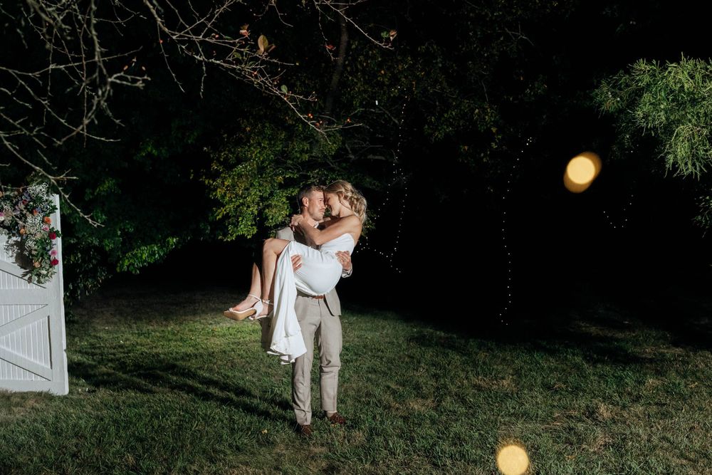 Creative bride and groom portraits at night