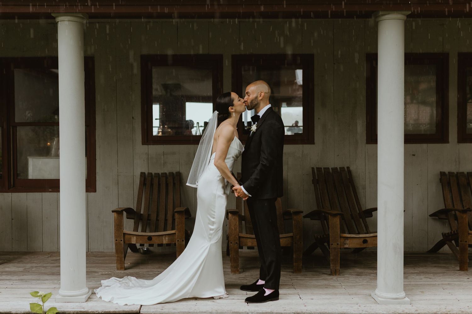 Bride and Groom kissing for a Long Island wedding