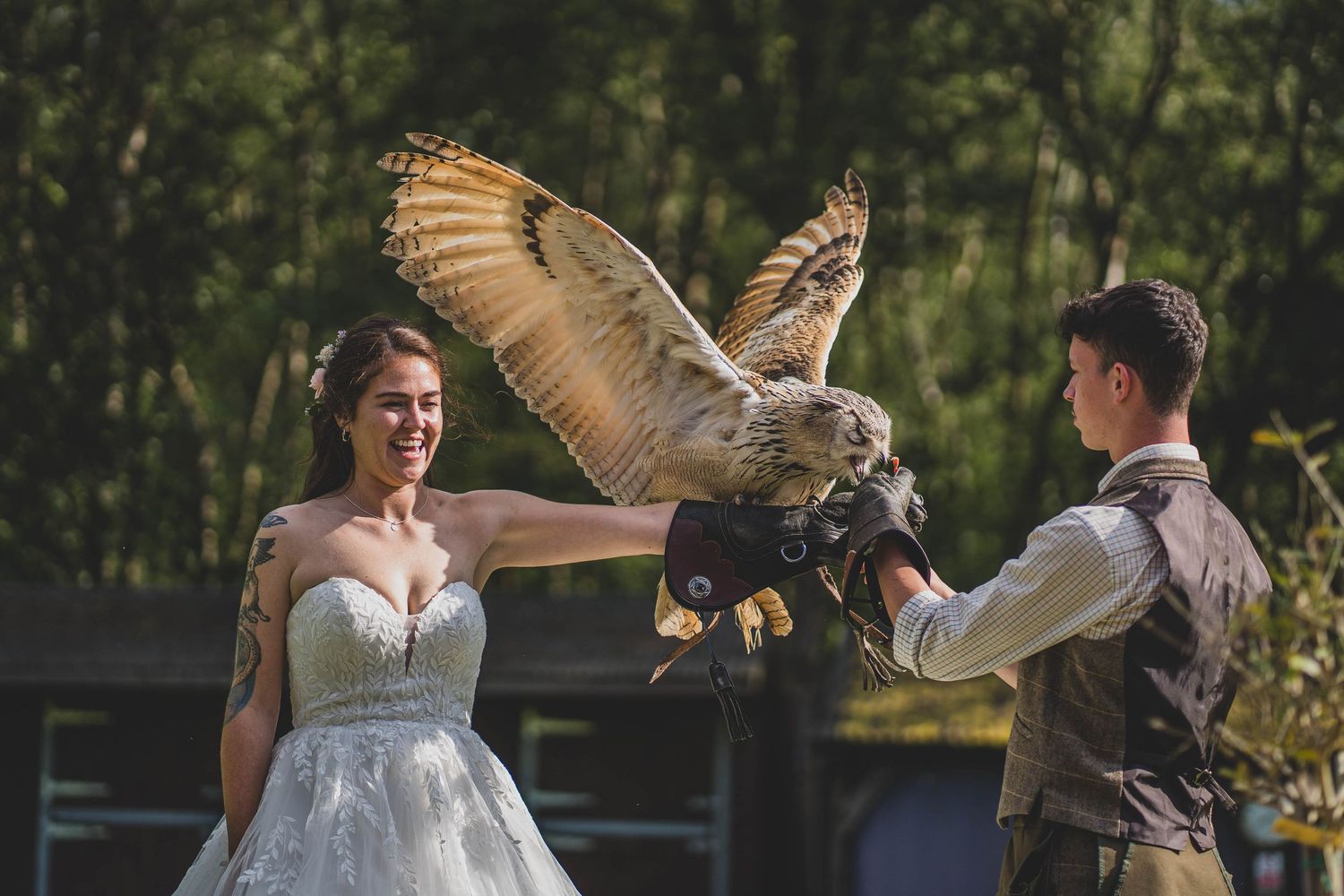 Beaming bride on her wedding day