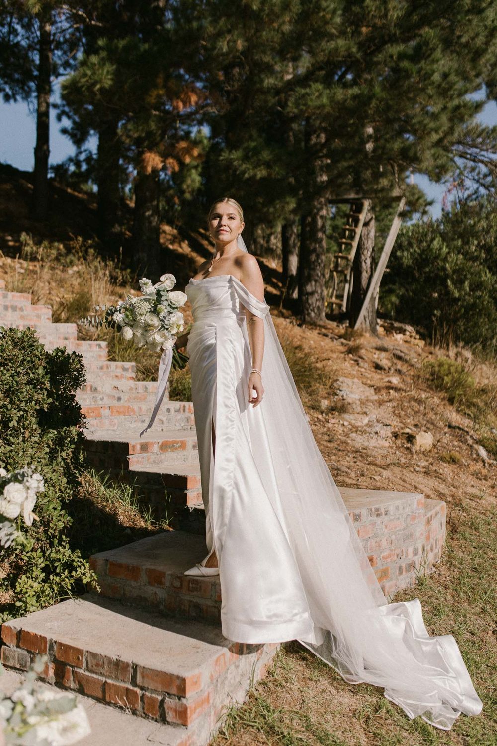 Editorial bridal portrait in natural light