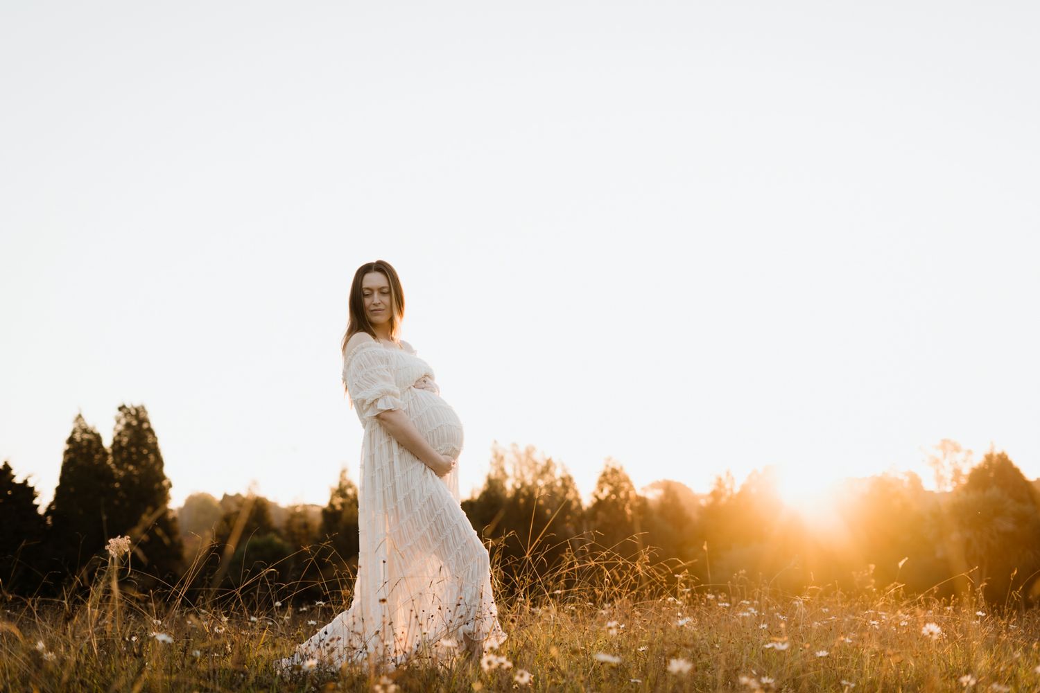 Baby bump at sunset
