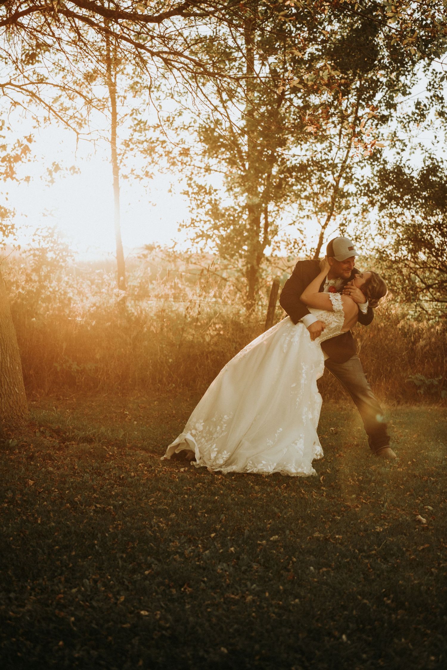 sunset wedding photo